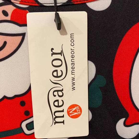 Meaneor Santa Claus Holiday Long Sleeve Christmas Dress in Black/Red - NWT - Picture 3 of 11